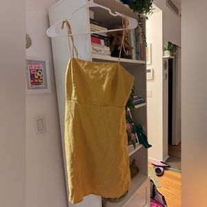 Yellow linen dress